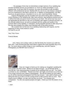 Testimonials - Capone Photography, LLC