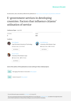 E-government services in developing countries: Factors that