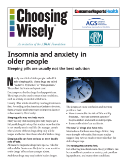 Insomnia and anxiety in older people: Sleeping pills are usually not