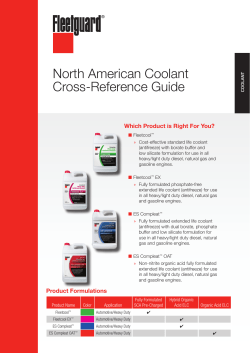 North American Coolant Cross-Reference Guide