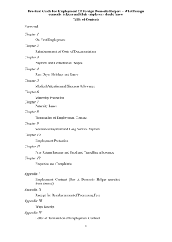 Practical Guide for Employment of Foreign Domestic Helpers