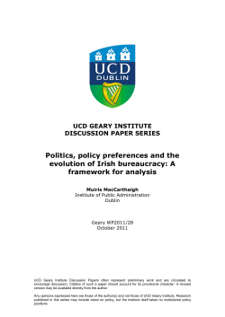 Politics, policy preferences and the evolution of Irish bureaucracy: A