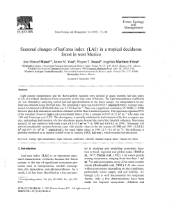 Seasonal changes of leaf area index (LAI) in a tropical deciduous