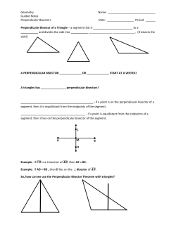 Guided Notes Perpendicular Bisectors