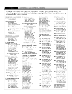 CONFERENCE AND NATIONAL HONORS