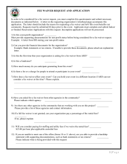 Fee Waiver Form