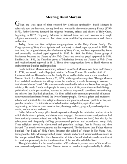 Meeting Basil Moreau