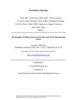 The Republic of Moldova between Neutrality and NATO