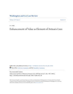 Enhancement of Value as Element of Artisan`s Lien
