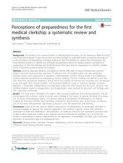 Perceptions of preparedness for the first medical clerkship: a