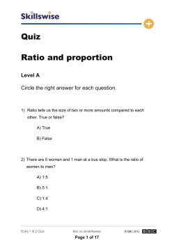 Quiz Ratio and proportion