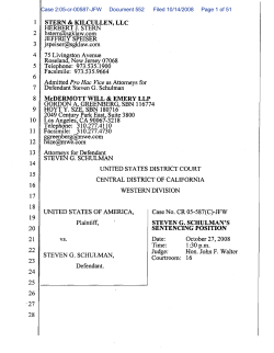 stevekt g. schl~man steven g. schulman`s sentencing position
