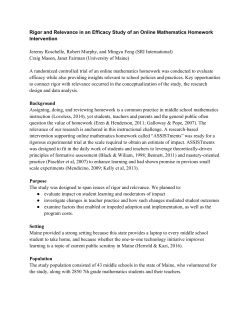 Rigor and Relevance in an Efficacy Study of an Online Mathematics