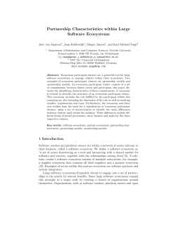 Partnership Characteristics within Large Software Ecosystems