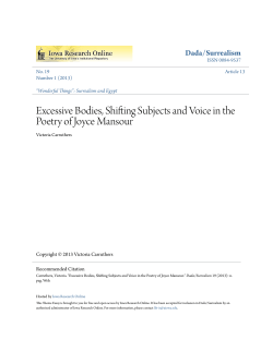 Excessive Bodies, Shifting Subjects and Voice in the Poetry of Joyce