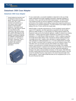 Datasheet: DSX Coax Adapter
