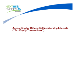 Accounting for Differential Membership Interests (&ldquo;Tax Equity