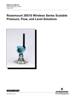 Rosemount 3051S Wireless Series Scalable Pressure, Flow, and
