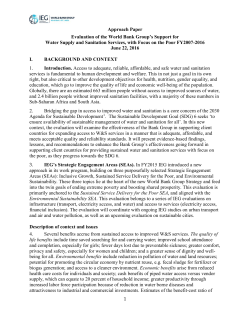 Cover Sheet - Independent Evaluation Group
