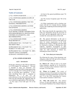 Part 732 - Steps for Using the EAR