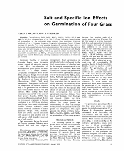 Salt and Specific Ion Effects on Germination of Four Grass