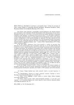 IRINA NICULA, Modalități de exprimare a percepțiilor fizice