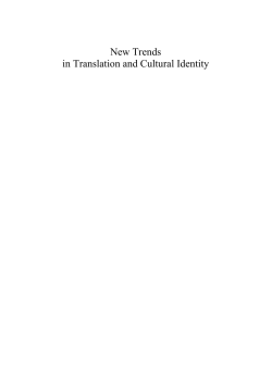 New Trends in Translation and Cultural Identity