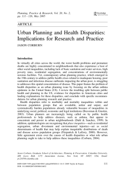 Urban Planning and Health Disparities: Implications