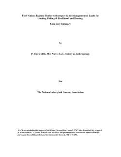 First Nations Rights to Timber - National aboriginal forestry association