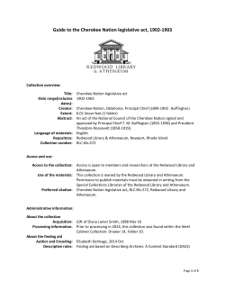 Guide to the Cherokee Nation legislative act, 1902-1903