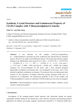 Synthesis, Crystal Structure and Luminescent Property of Cd (II