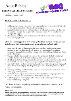Aquababies Guidelines - Holsworthy Aquatic Centre