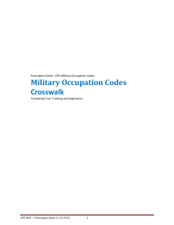 Military Occupation Codes Crosswalk