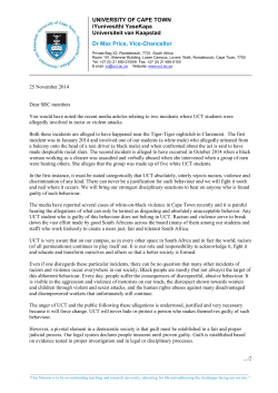 UNIVERSITY OF CAPE TOWN iYunivesithi YaseKapa