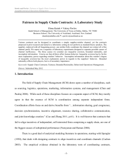 Fairness in Supply Chain Contracts - The University of Texas at Dallas