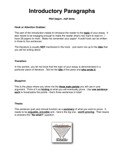 Introductory Paragraphs