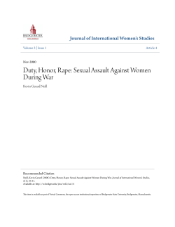 Duty, Honor, Rape: Sexual Assault Against Women During War