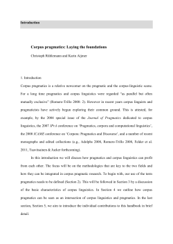 Corpus pragmatics: Laying the foundations