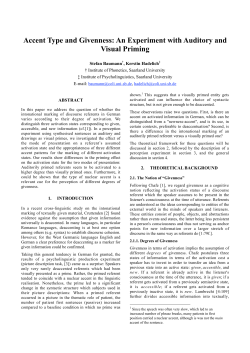 Accent Type and Givenness: An Experiment with Auditory and