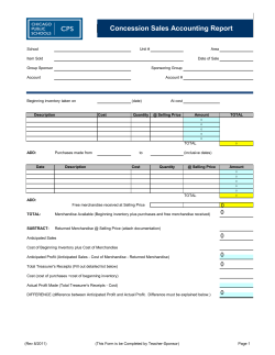 Concession Sales Accounting Report
