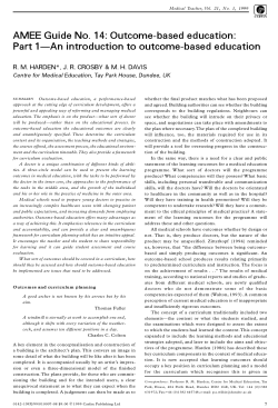 Part 1- An introduction to outcome