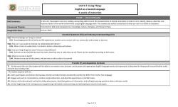 Unit K.7: Living Things English as a Second Language 4 weeks of