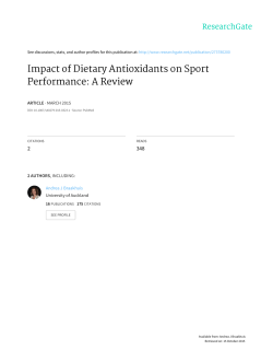 Impact of Dietary Antioxidants on Sport Performance: A Review
