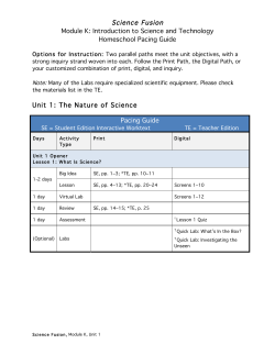 Module K Pacing Guide