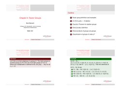 Chapter 9: Factor Groups