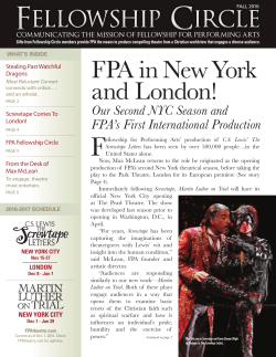 Fall 2016 - Fellowship for Performing Arts