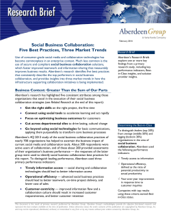 Social Business Collaboration: Five Best Practices, Three Market