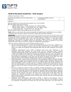 Fetal Surgery - Tufts Health Plan