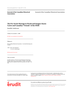 Dyson Carter and Canadian &ldquo;Friends&rdquo; of the USSR