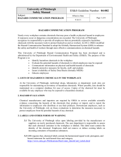 Hazard Communication Program - Environmental Health and Safety